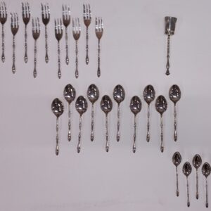 Verzilverde lepels en vorken set