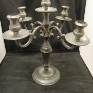 Tinnen kandelaar voor 5 kaarsen