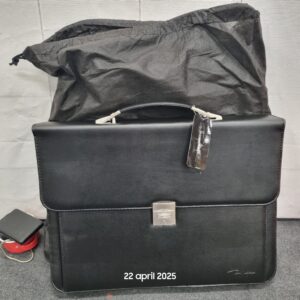 Exclusieve Thierry Mugler Zwarte Leren Aktetas