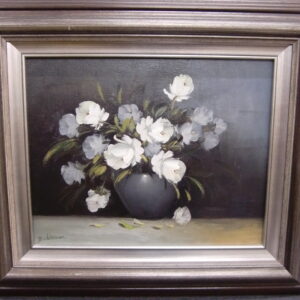 Olieverf Stilleven Witte Bloemen