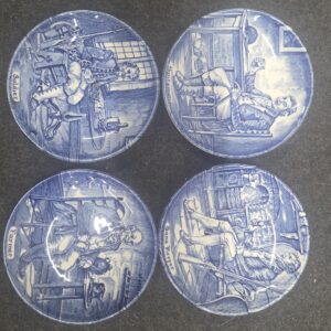 4 Wedgwood Transferware Bordjes