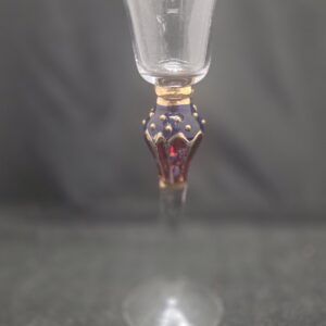 Glas met Koningsblauwe & Gouden Steel