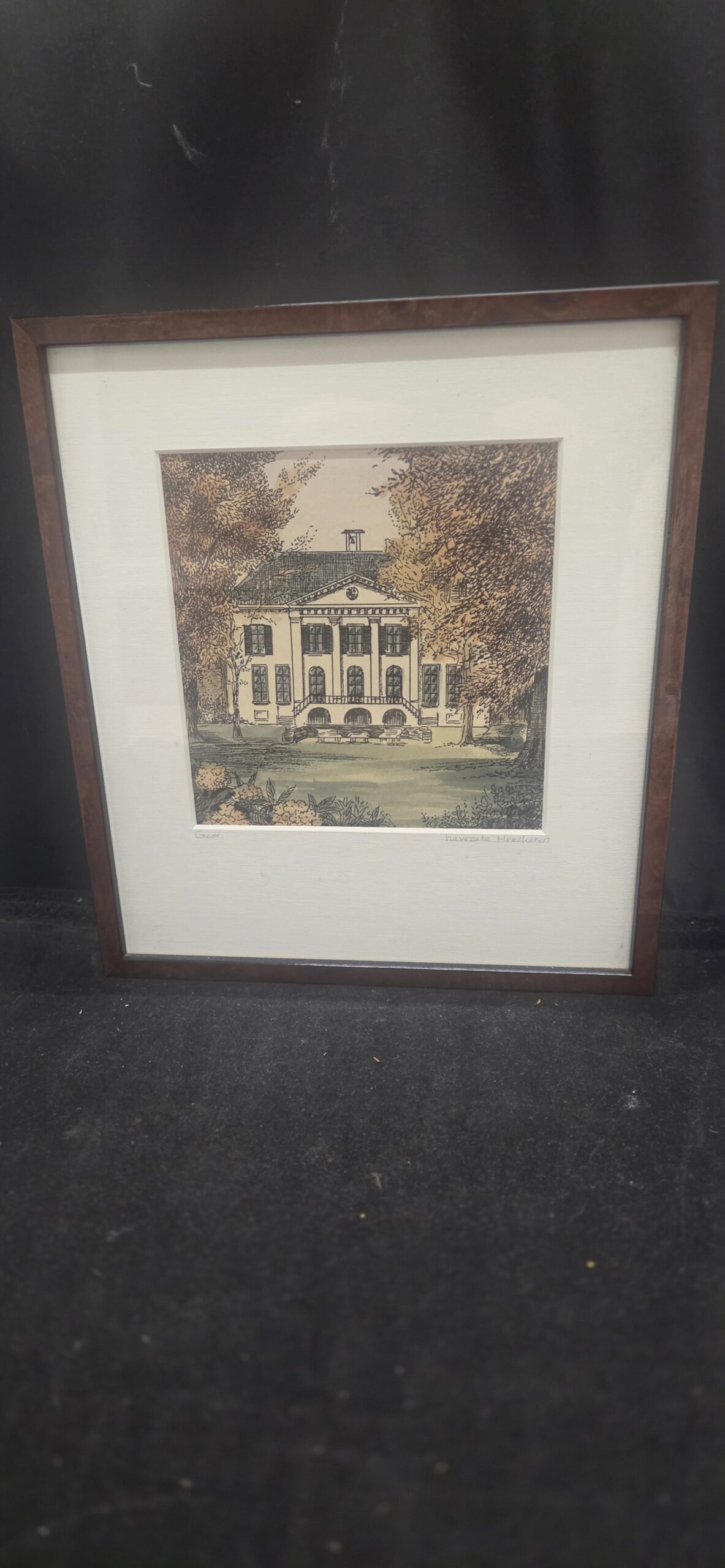 Unieke Set van 6 Ingelijste Prenten – Kastelen & Landgoederen Twente (Hof van Twente)