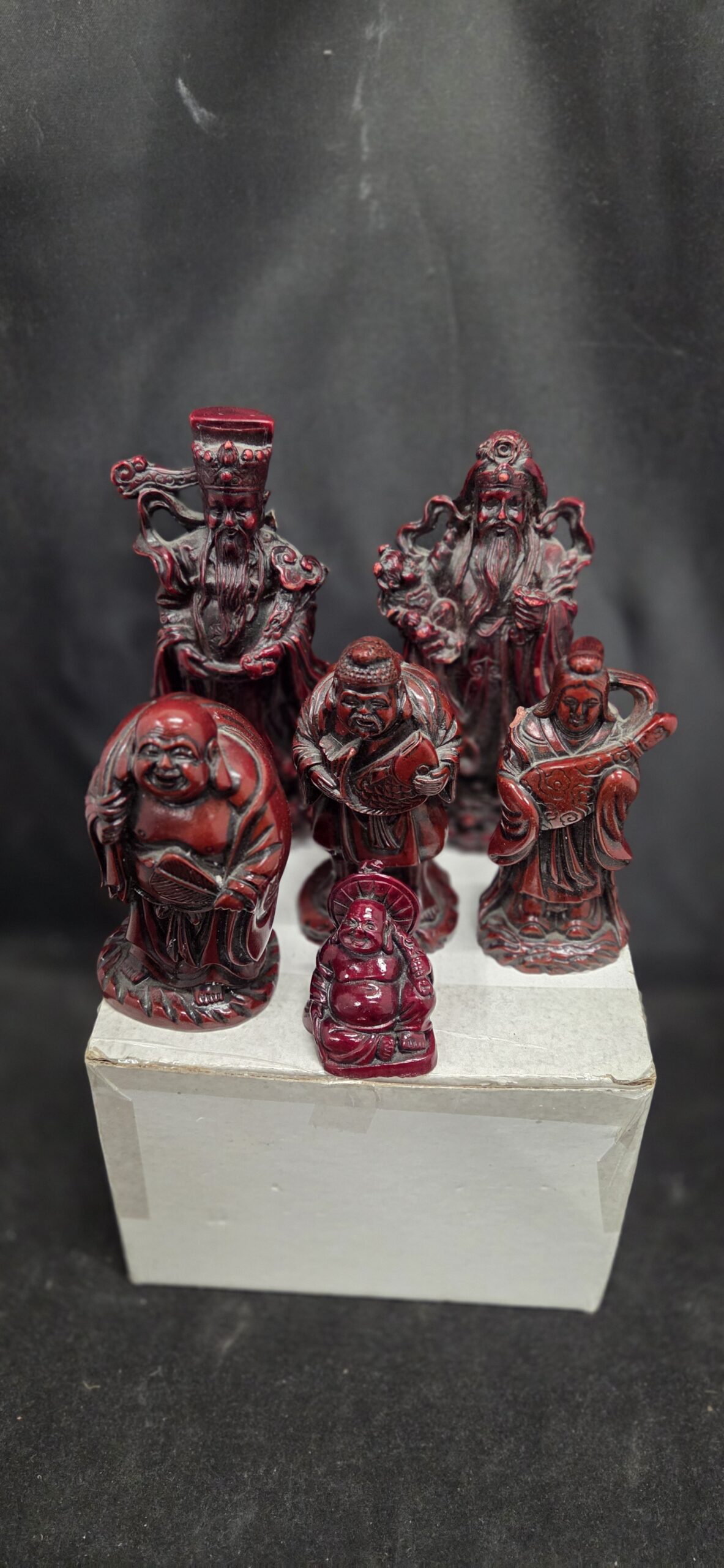 Prachtige 6-delige Set: De Zeven Goden van Geluk (Cinnabar Style)