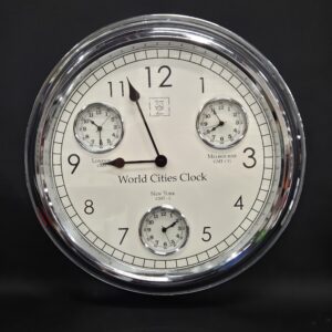 13022 Prachtige Rivièra Maison 'World Cities Clock' Wandklok (Ø 50.5 cm)