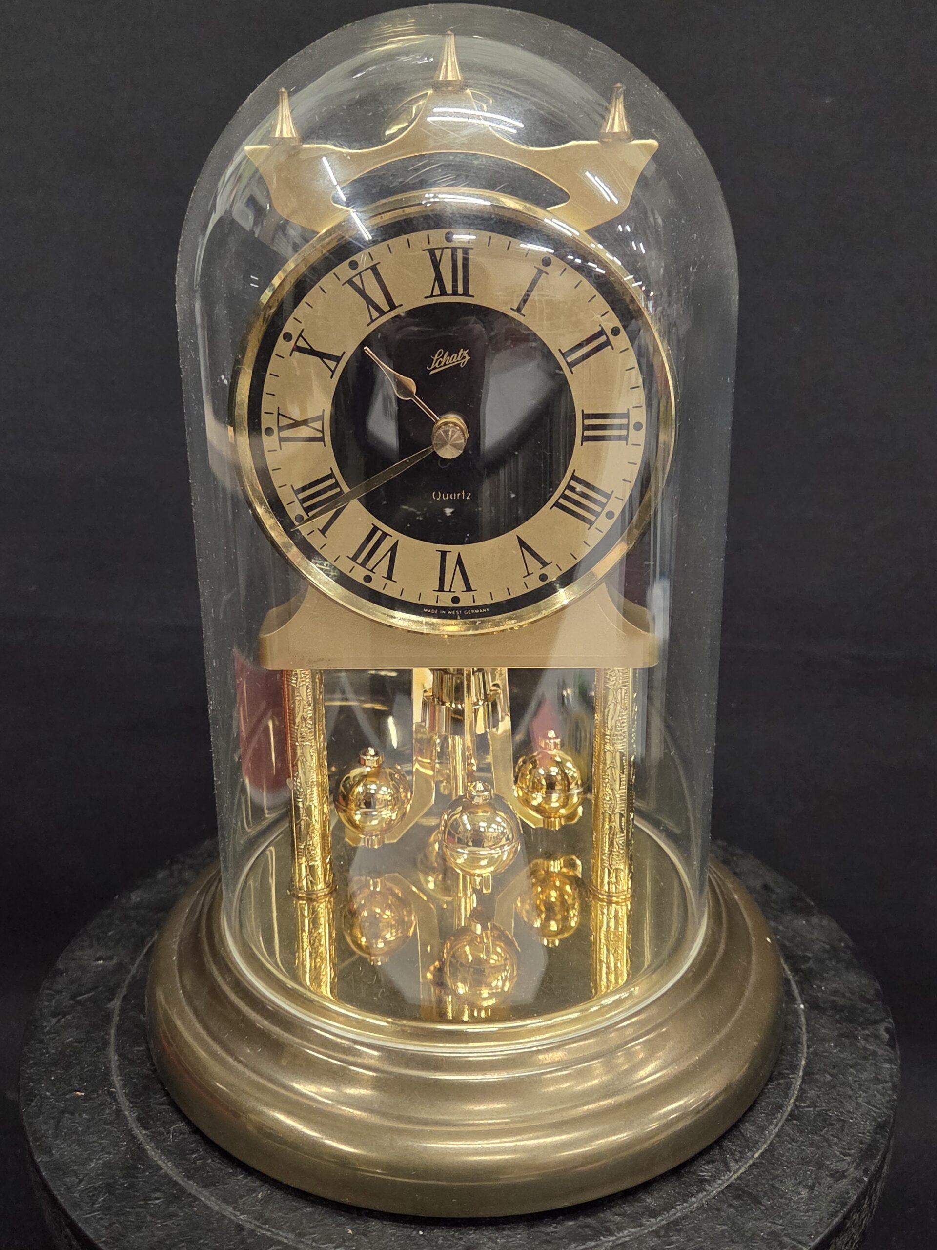 Prachtige Vintage Schatz Kwarts Jaarpendule / Stolpklok – Made in West Germany