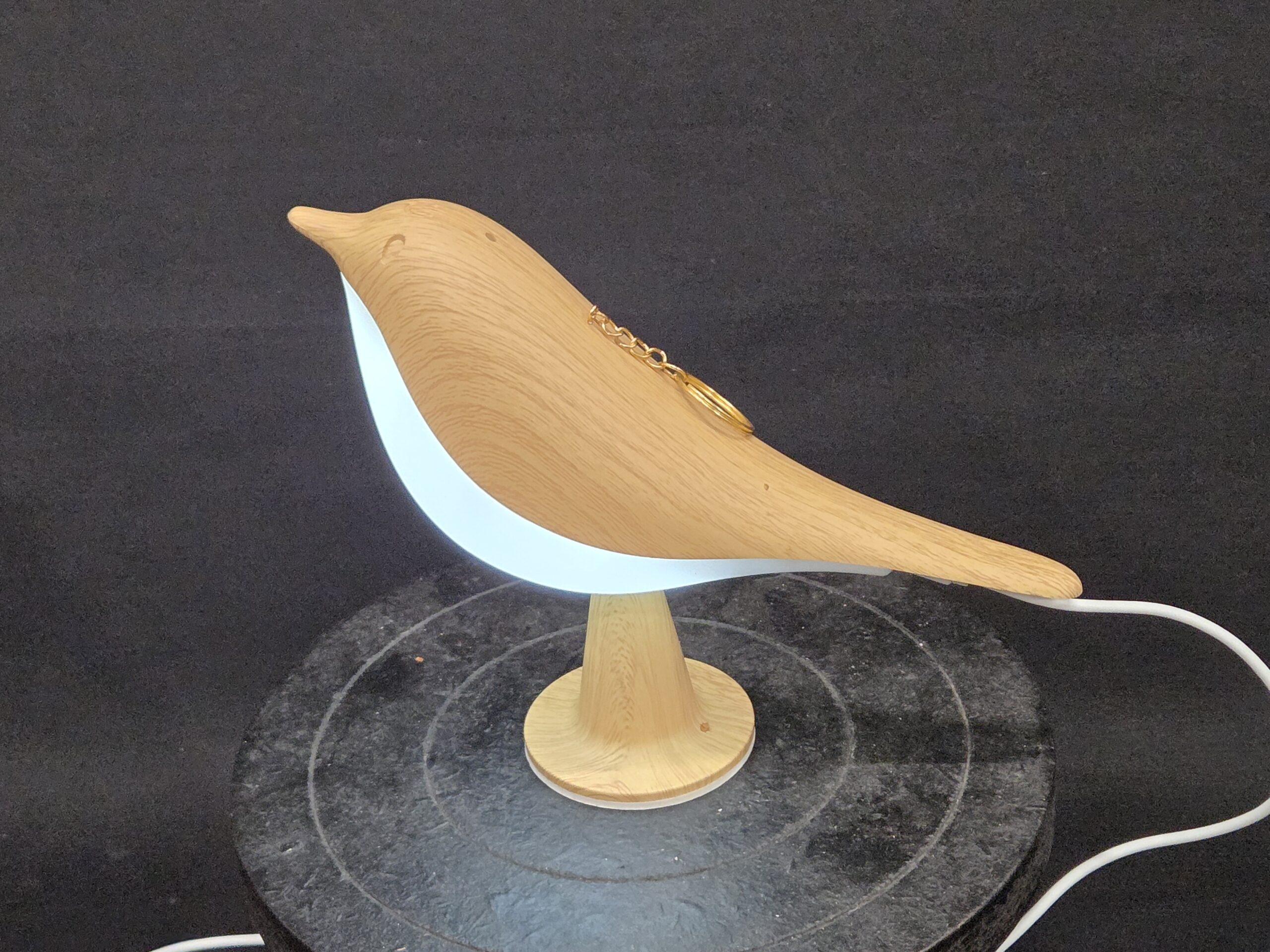 Sfeervolle LED-Vogellamp (Houtlook) – 20 cm